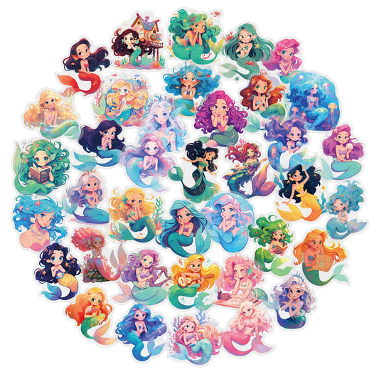 Fairy tale mermaid stickers pack – 50PCS journaling and scrapbooking set