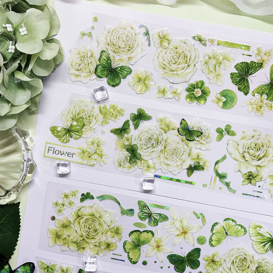 One Cycle Floral & Butterfly Die-Cut PET Tape