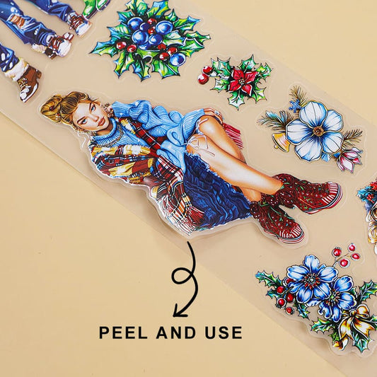 4PCS Blue Christmas Collection PET/Washi Tape