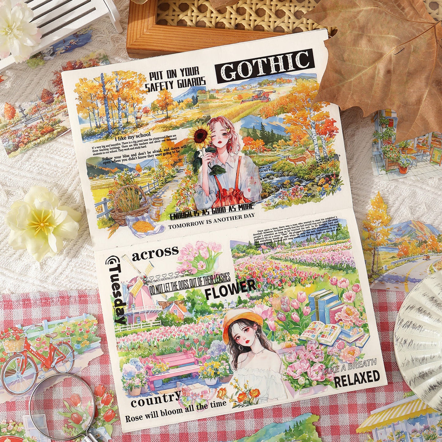Four Seasons Landscape Large Stickers Book