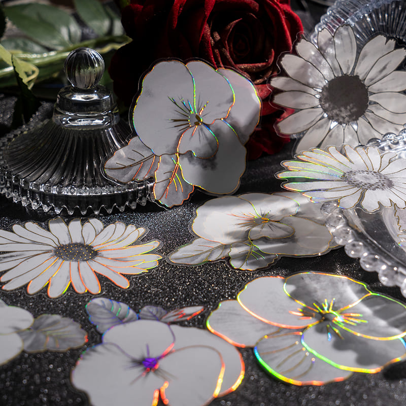 White Flower Stickers
