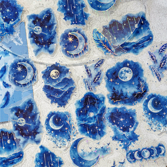 30 pieces blue dreamy planner stickers pack