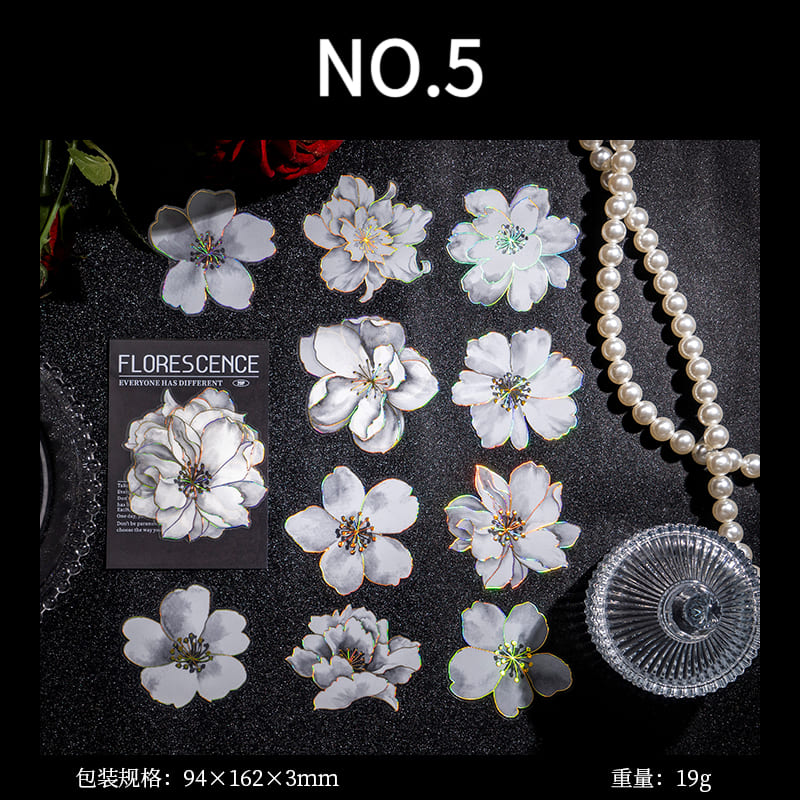 White Flower Stickers