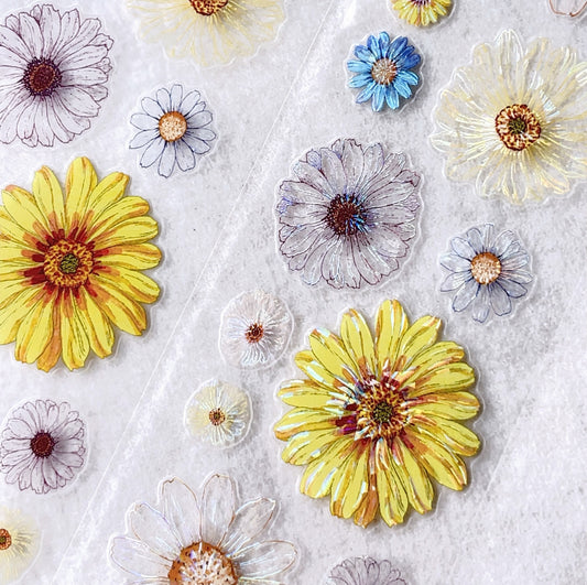 Summer Garden Flowers Die-Cut PET Tape