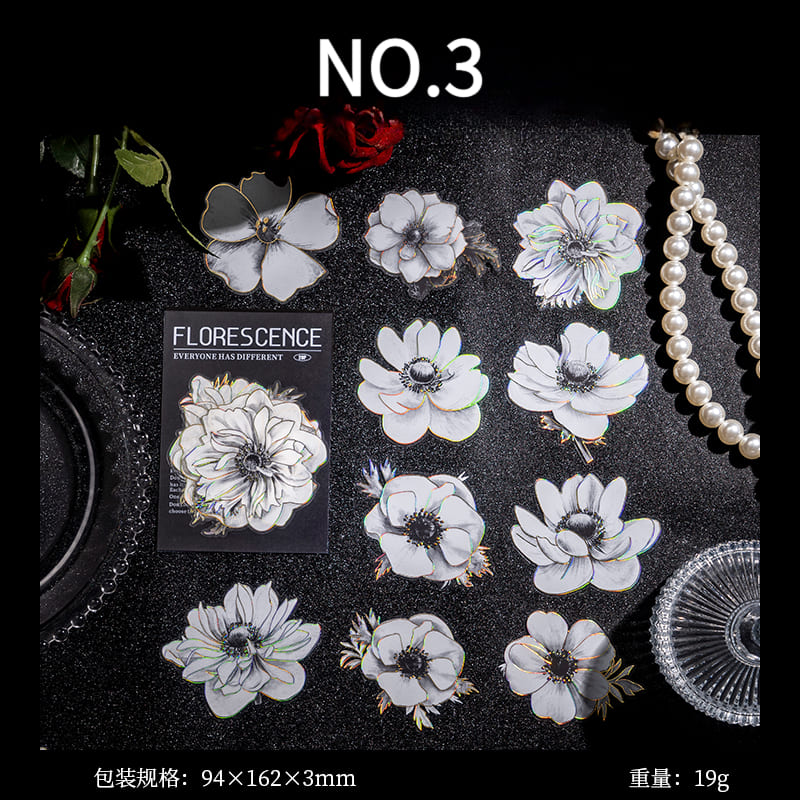 White Flower Stickers
