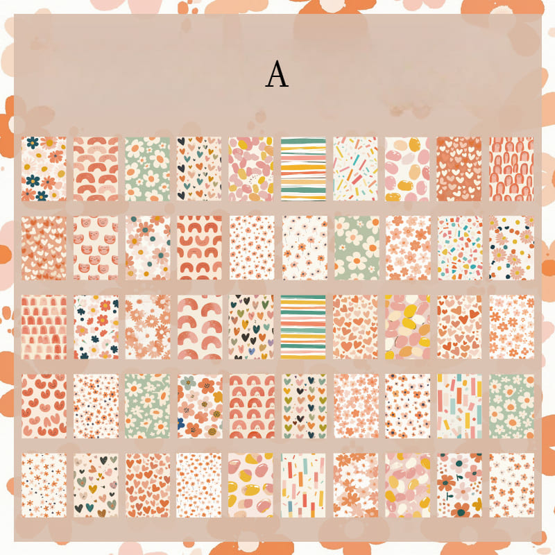 50PCS Colorful Scrapbook Paper