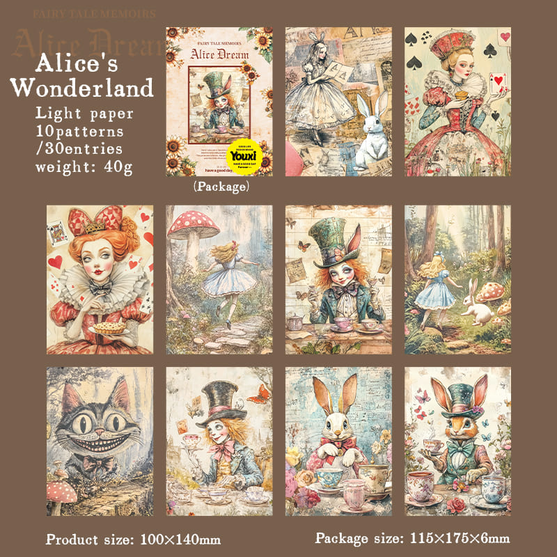30PCS Fairy Tale Theme Material Paper