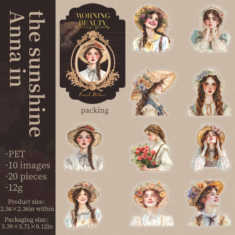 20 PCS Elegant Figures Series Stickers