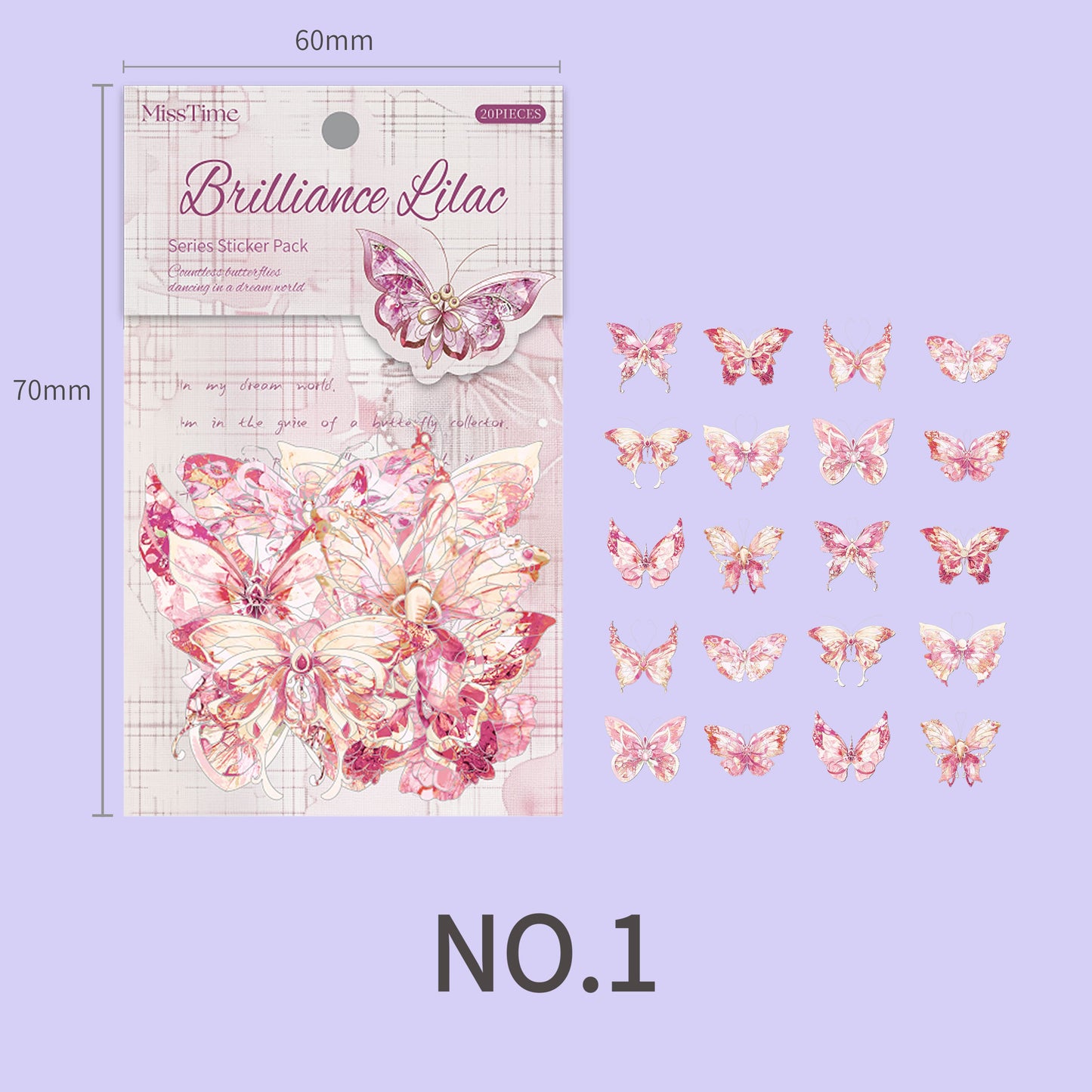 Quartz Butterfly Themed Sticker