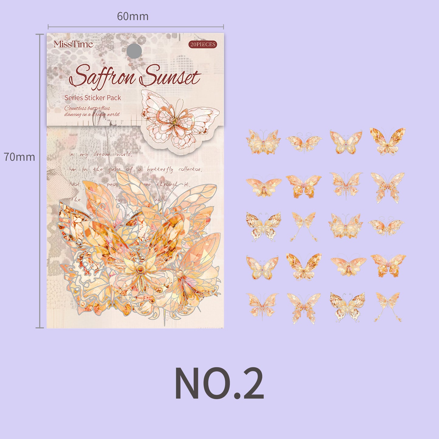Quartz Butterfly Themed Sticker