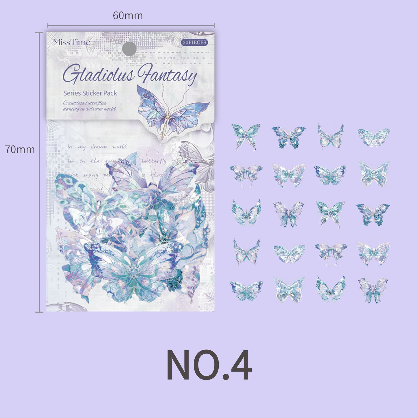 Quartz Butterfly Themed Sticker