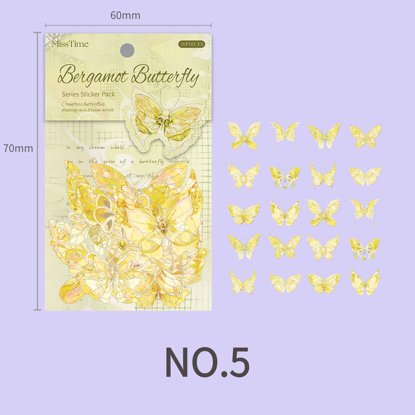 Quartz Butterfly Themed Sticker