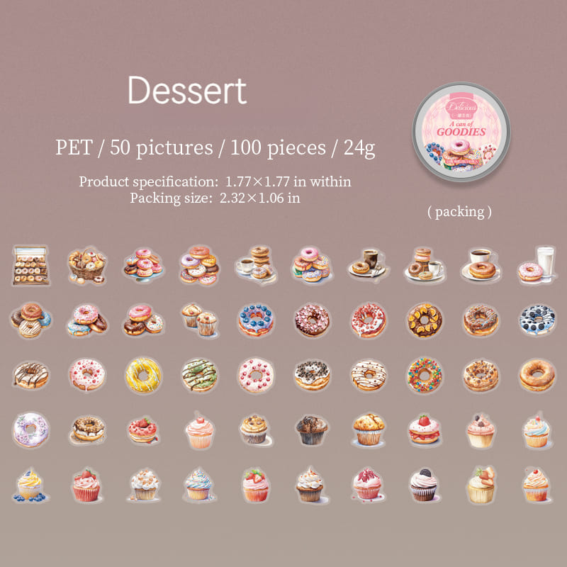 A jar of food Stickers-100PCS