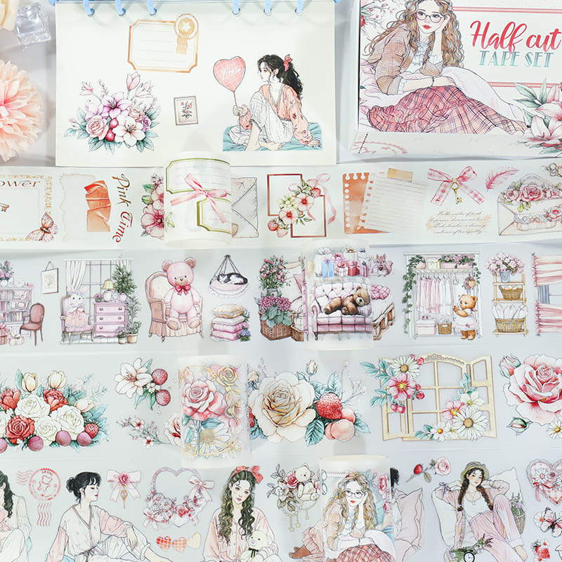 4PCS Warm Home Series PET/Washi Tape Set