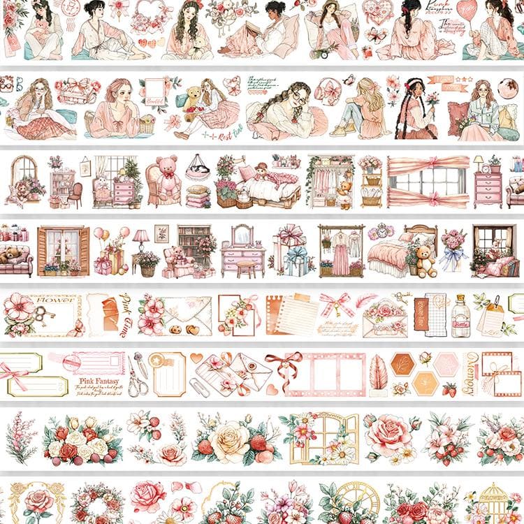 4PCS Warm Home Series PET/Washi Tape Set