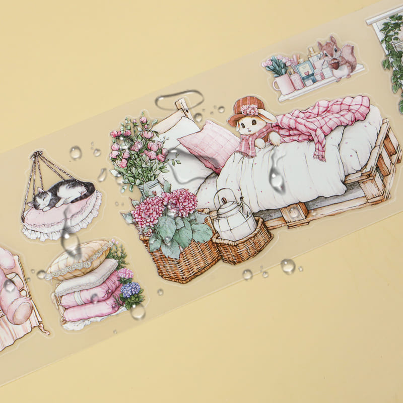 4PCS Warm Home Series PET/Washi Tape Set