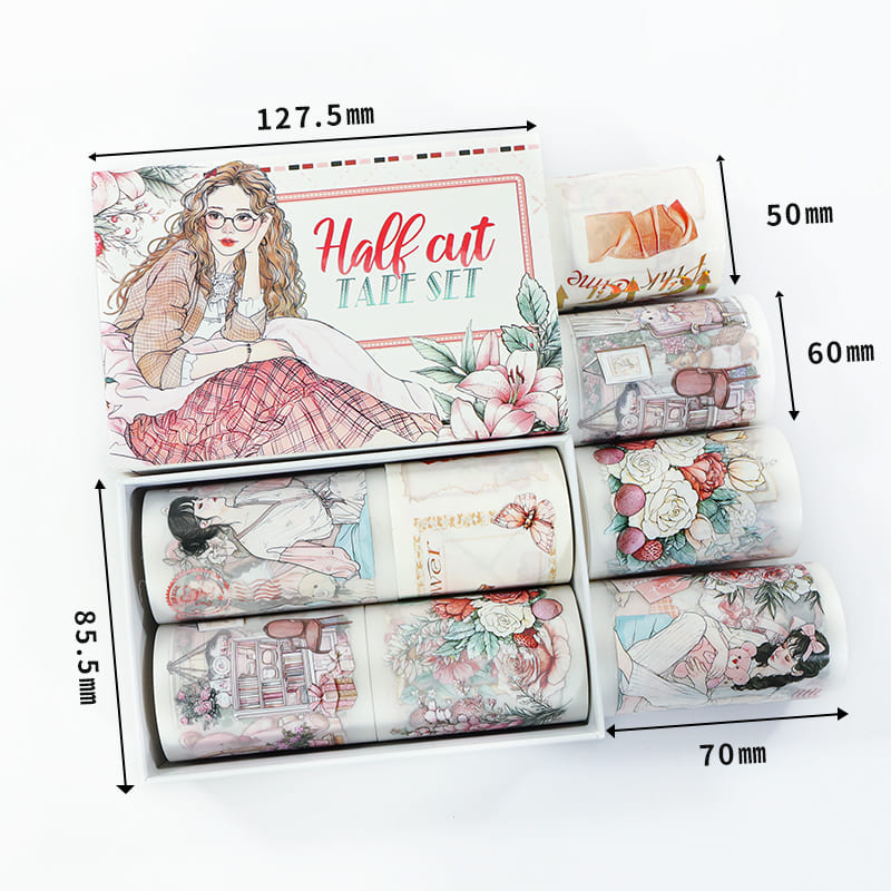 4PCS Warm Home Series PET/Washi Tape Set