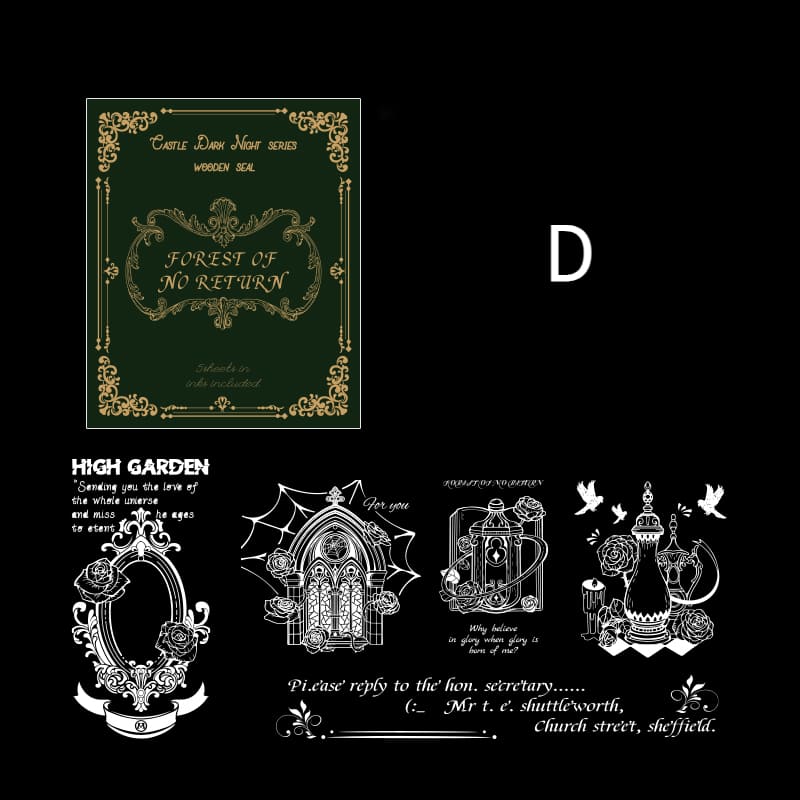 5PCS Night Series Wooden Stamp Set