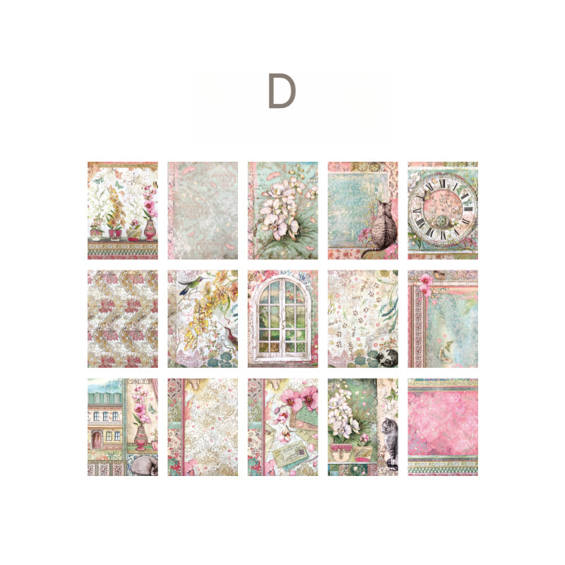 30-teiliges Materialbuch aus Schwefelsäurepapier der Pflanzenserie