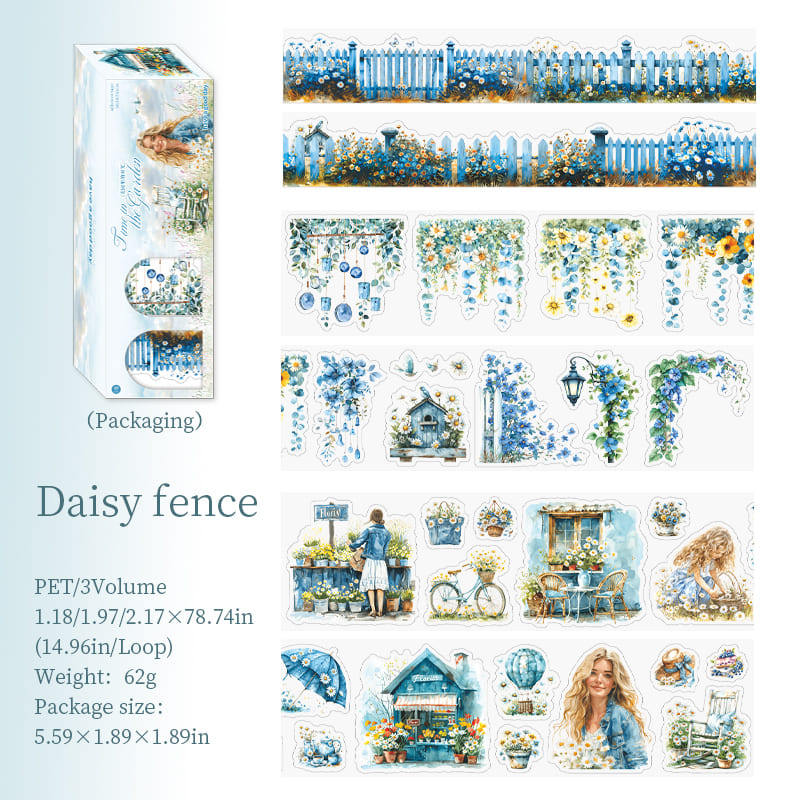 3PCS Floral Theme PET Tape