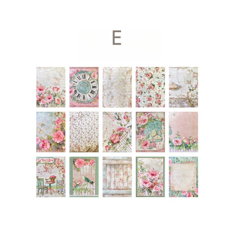 30-teiliges Materialbuch aus Schwefelsäurepapier der Pflanzenserie