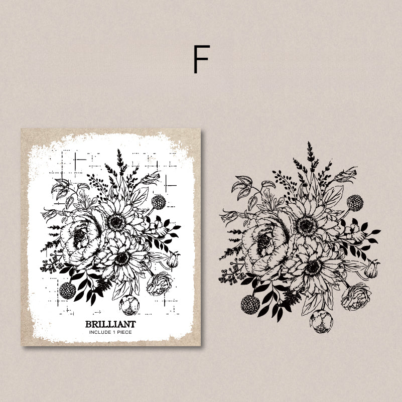 Flower Series Wooden Stamp