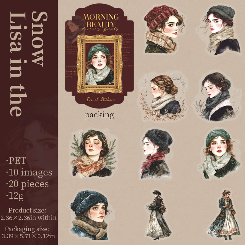 20 PCS Elegant Figures Series Stickers