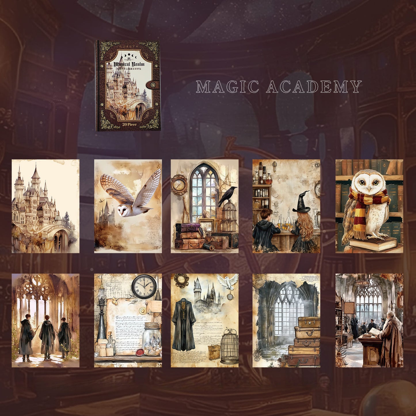 20PCS Magical Series Scrapbook Paper