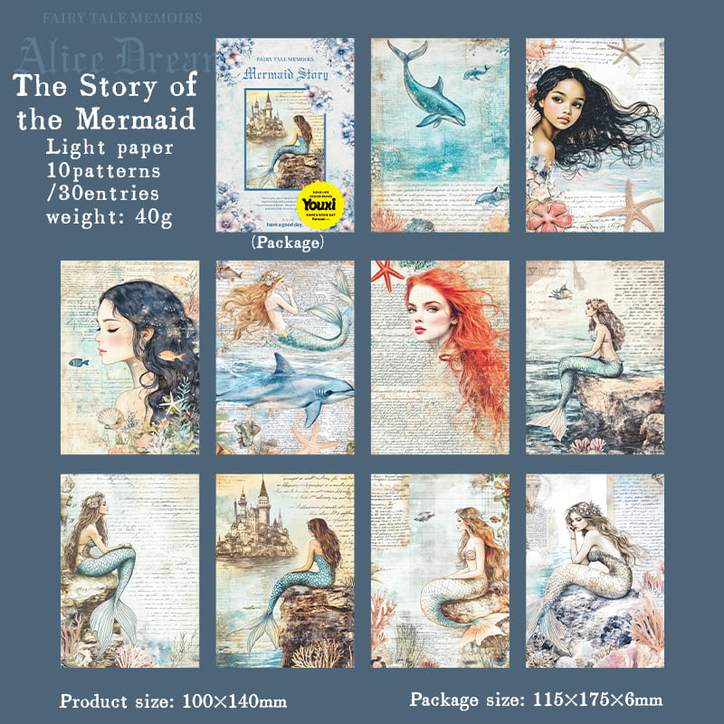 30PCS Fairy Tale Theme Material Paper