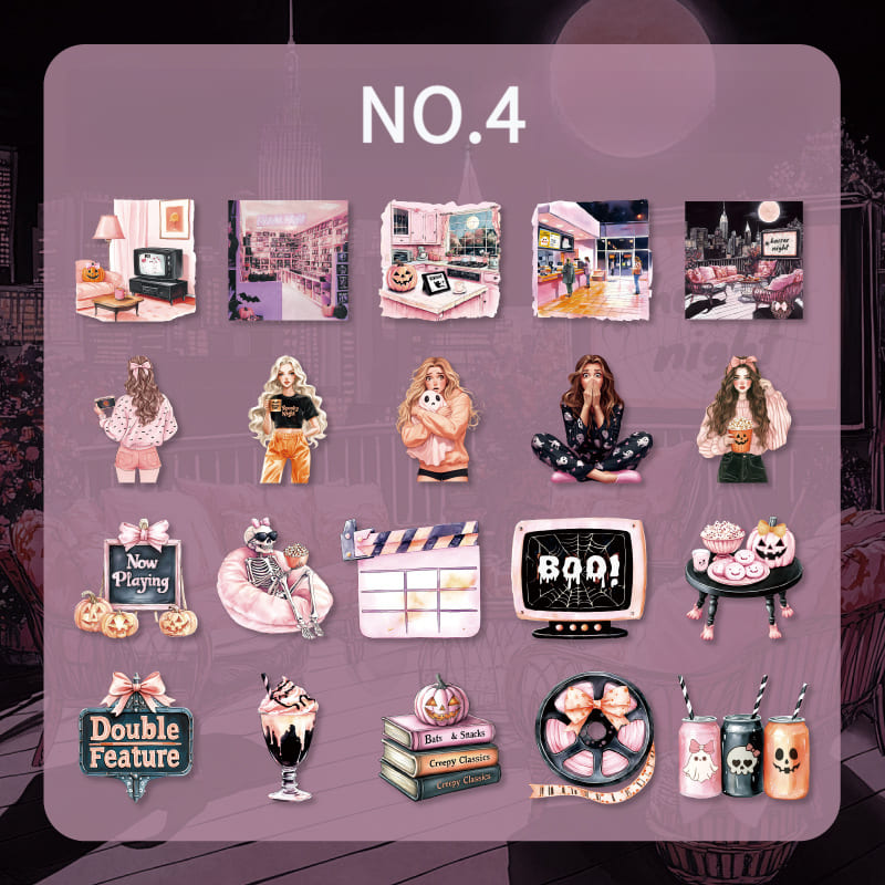 Pink Halloween Night Sticker Pack