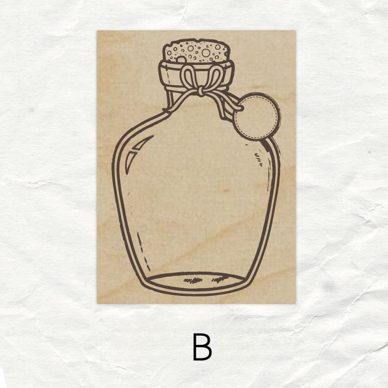 World In A Bottle Wooden Stamp