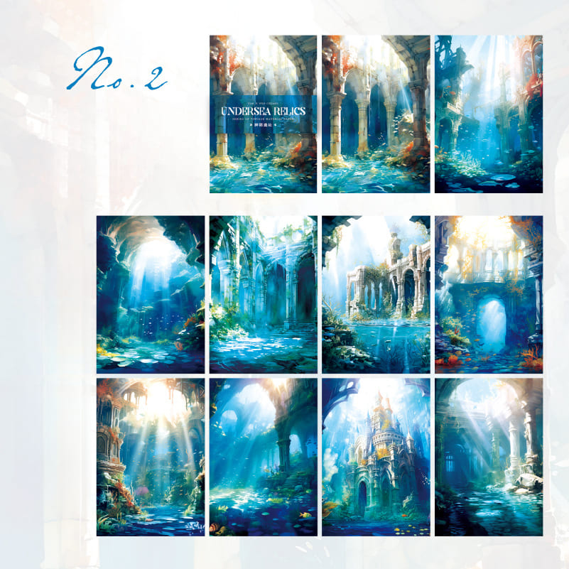 Underwater Ruins-themed scrapbook paper