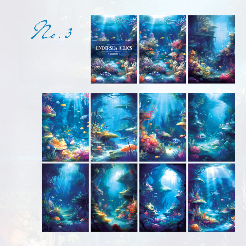 Underwater Ruins-themed scrapbook paper