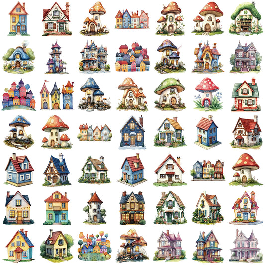 50PCS Fairy Tale House Stickers