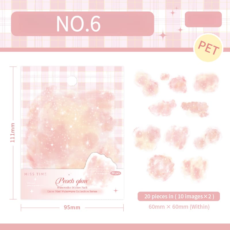 Watercolor Blending Theme PET Stickers