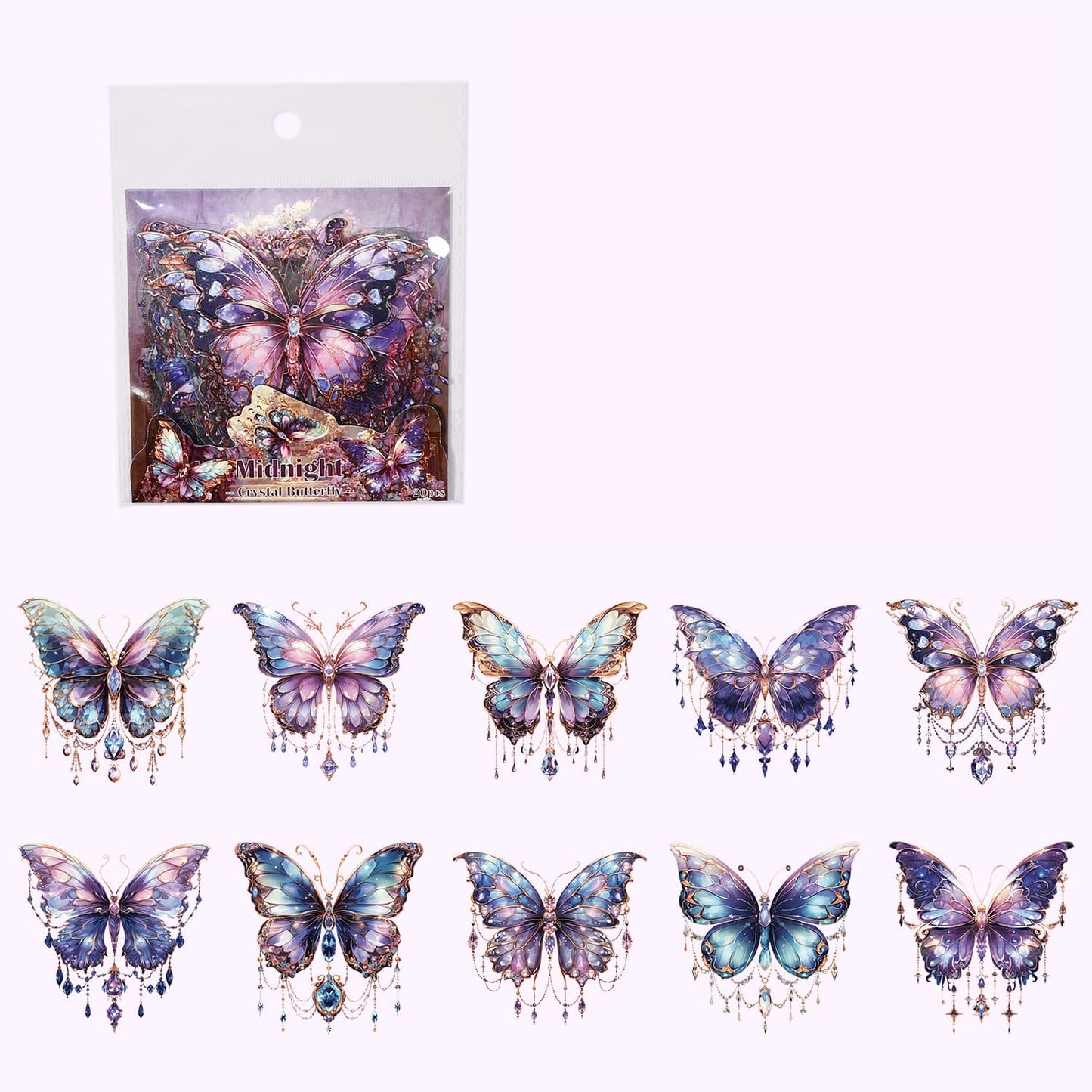 Crystal Butterfly Stickers