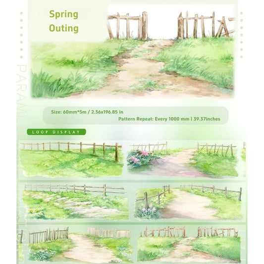 Spring Series Extra Long Loop PET/Washi Tape