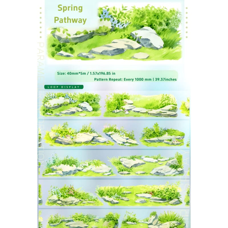 Spring Series Extra Long Loop PET/Washi Tape