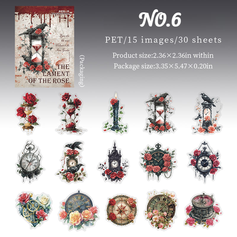 Dark Romantic Gothic Rose Stickers