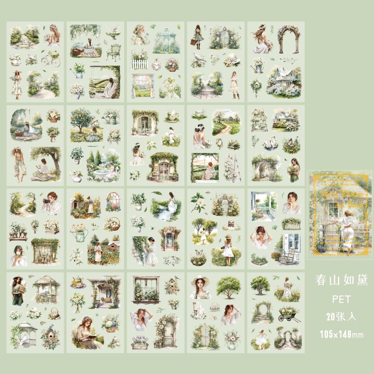 Vintage Girl Character Stickers
