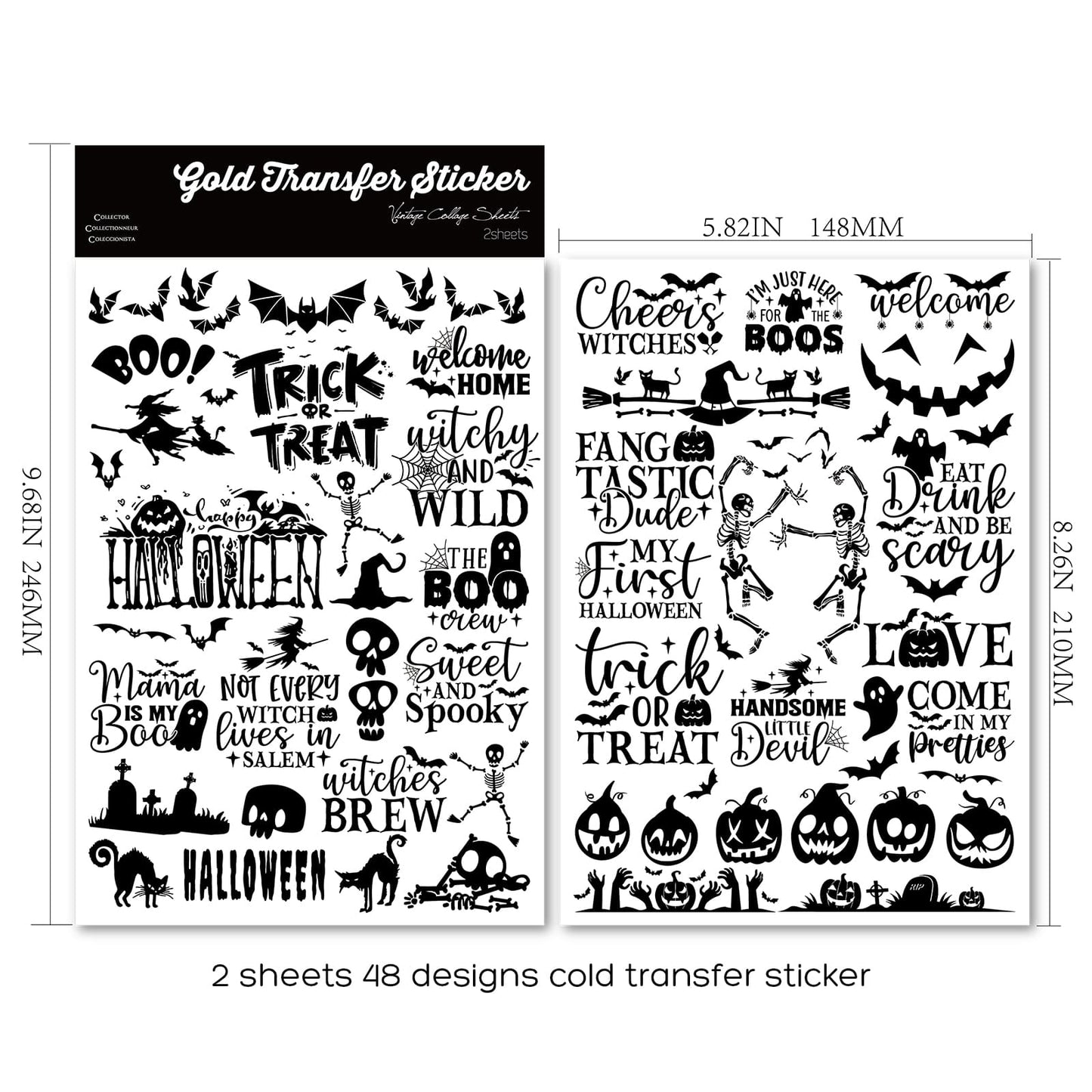 Black Halloween Transfer Sticker