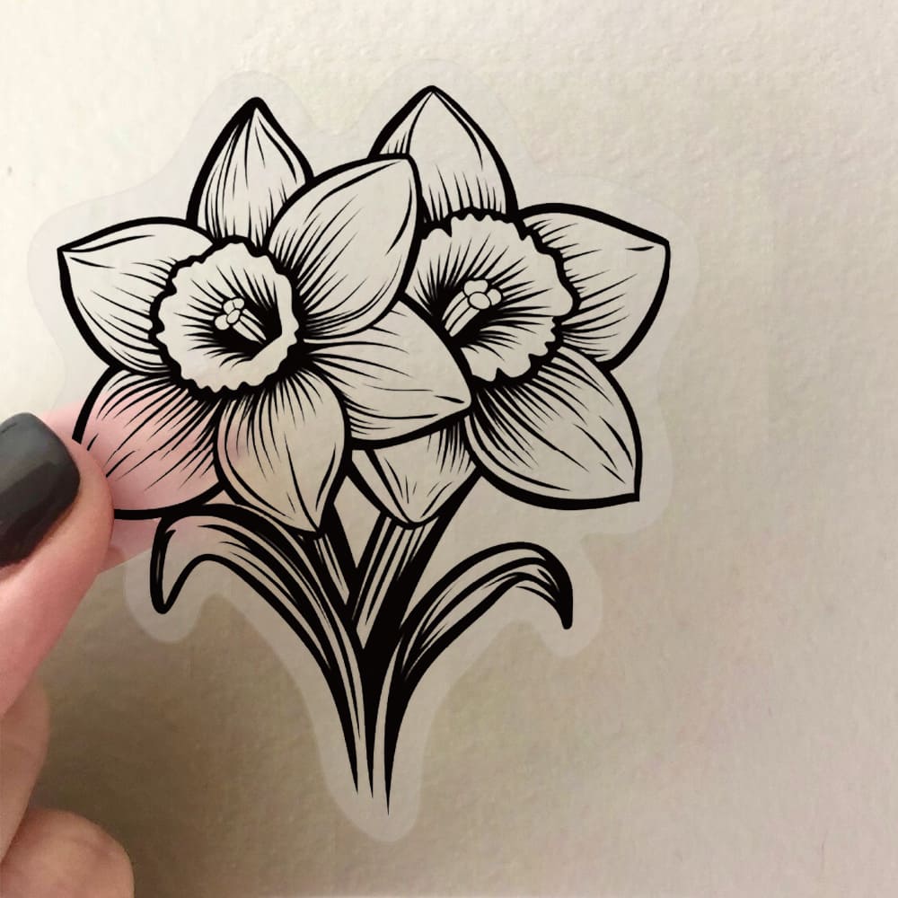 50PCS Black and White Plants Stickers