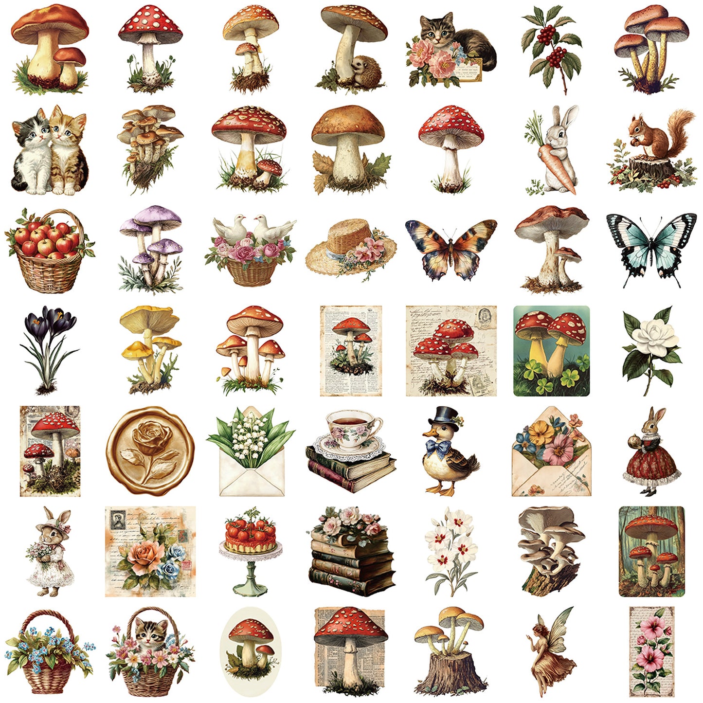 50PCS Mushroom Sticker Pack