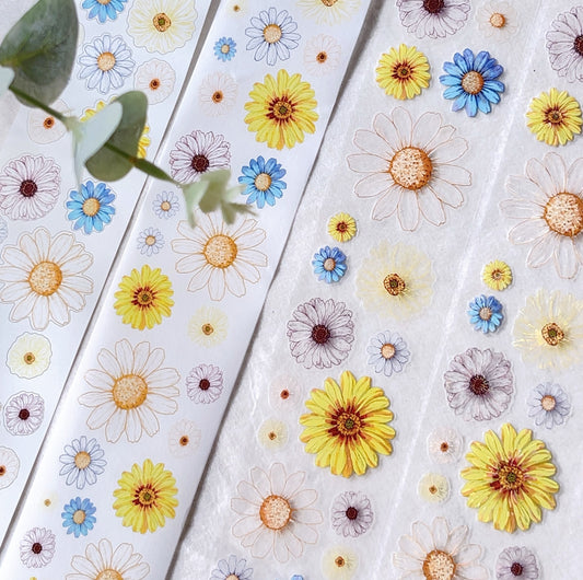 Summer Garden Flowers Die-Cut PET Tape
