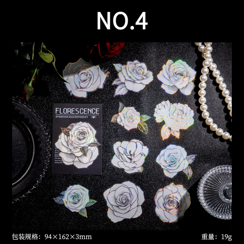 White Flower Stickers