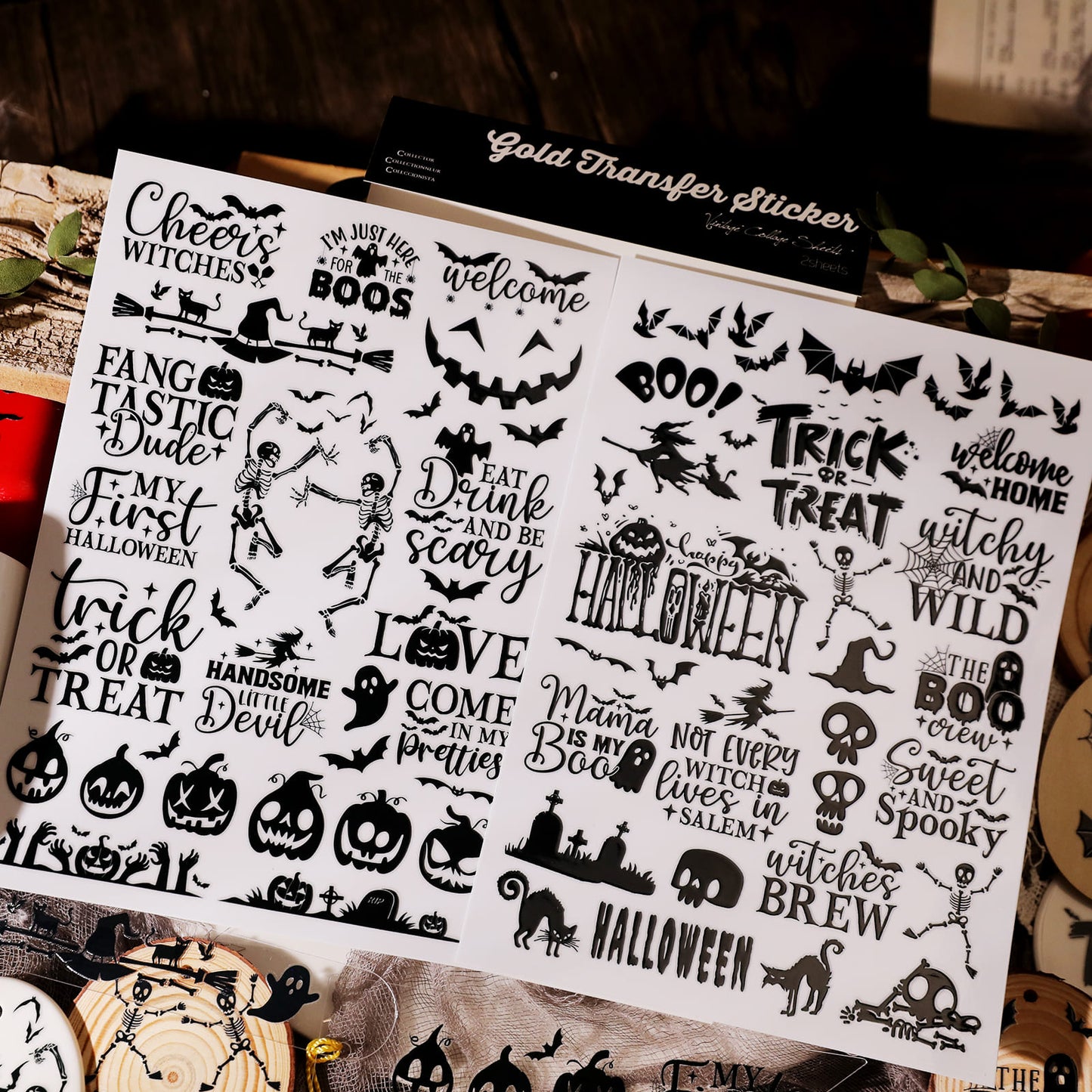 Black Halloween Transfer Sticker