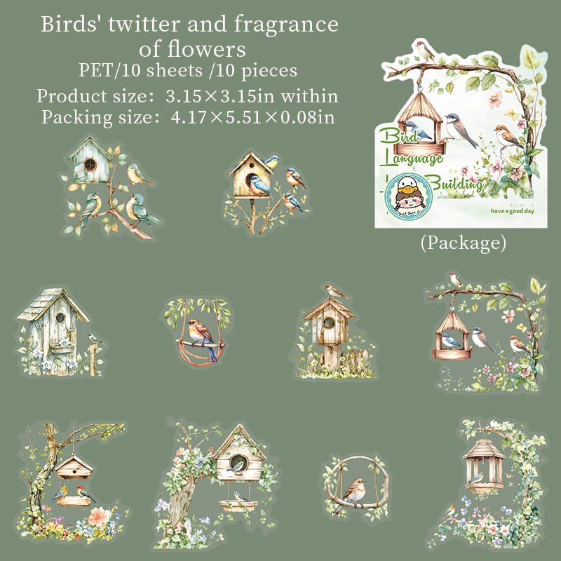 Bird Nest Scenery Stickers