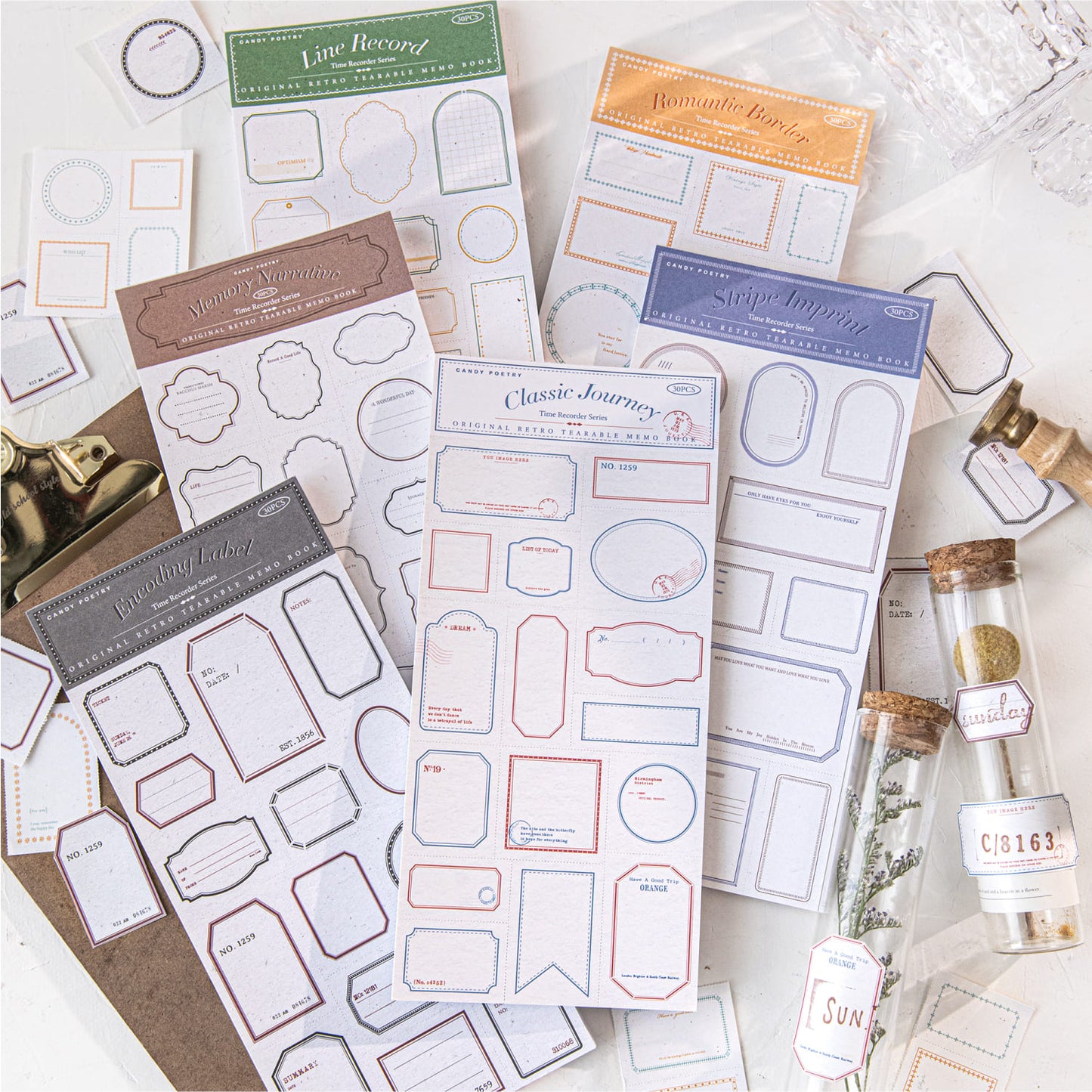 30PCS Vintage Peelable Label Book
