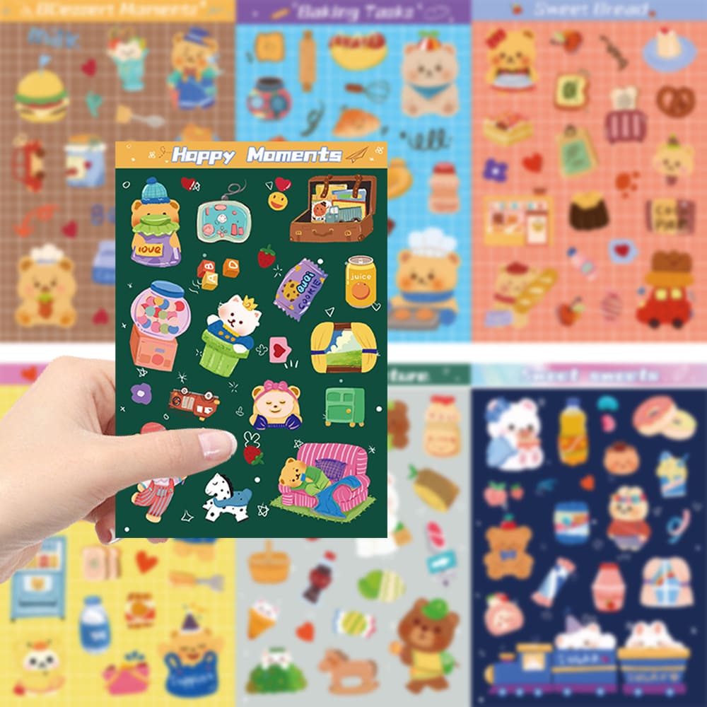 8PCS Bear Life Sticker Pack