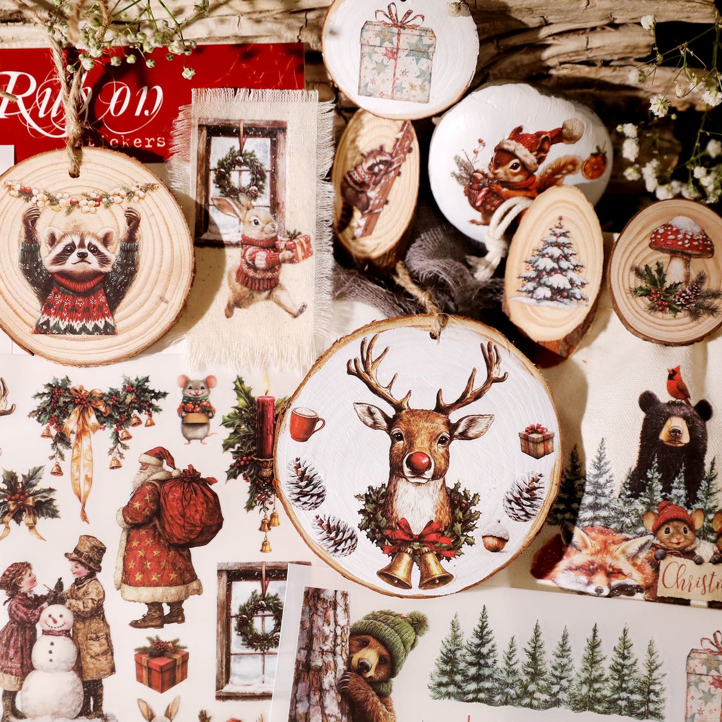 3PCS Christmas Transfer Stickers